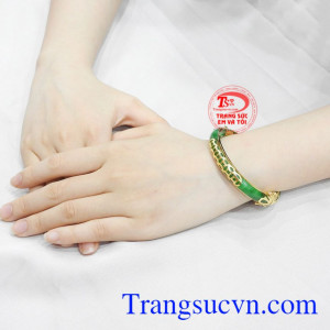 Vòng Jadeite bọc vàng kim tiền