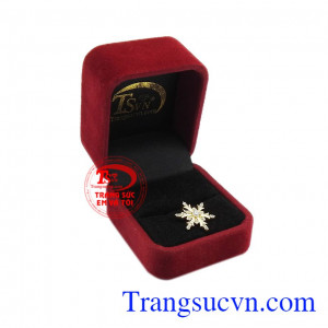 Mặt dây nhận đặt chế tác theo yêu cầu. Bông tuyết vàng