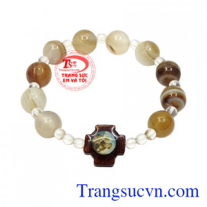 Chuỗi mân côi mã não 10 ly chất lượng.