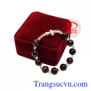 Chuỗi mân côi mắt hổ 10 ly đẹp.