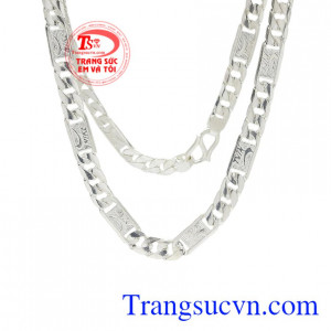 Dây chuyền nam bạc thương hiệu nam tính.