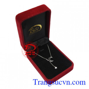 Dây chuyền vàng trắng trăng sao