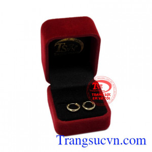 Đôi hoa tai vàng trơn đẹp chất lượng