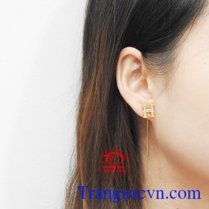 Hoa tai nữ vàng chữ H