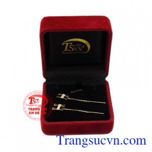 Hoa tai nữ vàng chữ H nhận đặt chế tác theo yêu cầu.