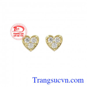 Đây cũng là một gợi ý tuyệt vời để bạn có thể dành tặng đến người phụ nữ mà bạn yêu thương. Hoa tai trái tim bé nhỏ