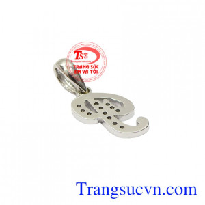 Mặt dây vàng trắng chữ P hợp thời trang, đảm bảo chất lượng.