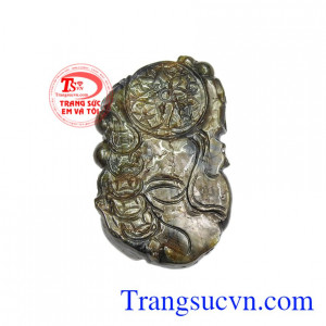 Mặt phật Di Lặc saphir ấm no hợp phong thủy, đảm bảo chất lượng.