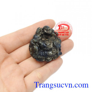 Mặt phật Di Lặc saphir an lành có giấy kiểm định.