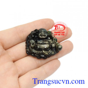 Mặt phật Di Lặc saphir tiền tài chất lượng.