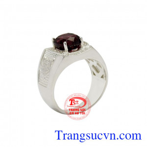 Nhẫn bạc nam granat thủ lĩnh
