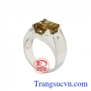 Nhẫn bạc thạch anh vàng mệnh kim mang đến tài lộc, may mắn và thịnh vượng cho người dùng. 