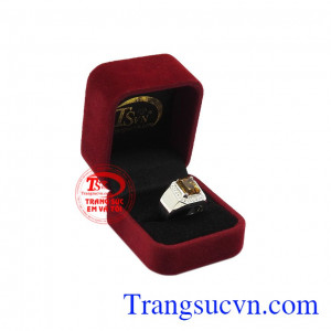 Sản phẩm có thể đặt chế tác theo yêu cầu, giao hàng toàn quốc. Nhẫn bạc thạch anh vàng thiên nhiên