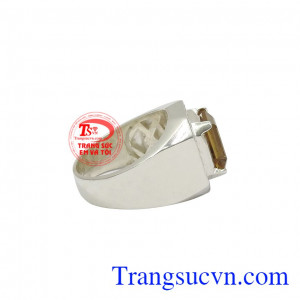 Thạch anh vàng là biểu tượng của giàu có và thịnh vượng. Nhẫn bạc thạch anh vàng thiên nhiên