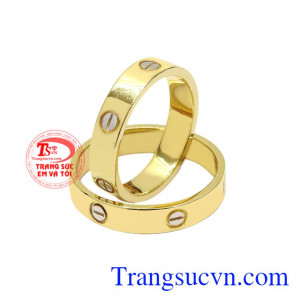 Nhẫn cưới vàng tình yêu bền lâu ghi dấu kỷ niệm đôi lứa, nhận đặt chế tác theo yêu cầu.