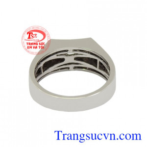 Nhẫn nam thời thượng vàng trắng thanh toán an toàn.