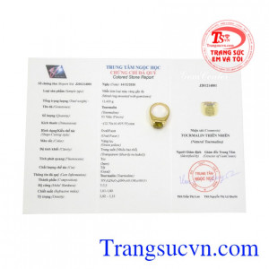 Nhẫn nam Tourmalin chất lượng hợp mệnh.