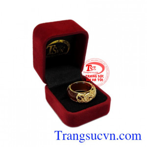 Nhẫn ngọc bọc rồng vàng đẹp chất lượng