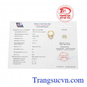 Nhẫn ngọc trai trắng nữ hoàng