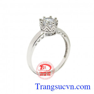 Nhẫn vàng trắng quý cô