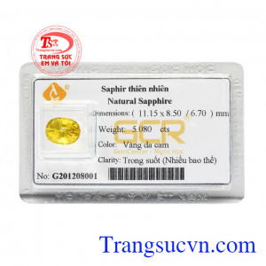 Saphir vàng ép vỉ đẹp