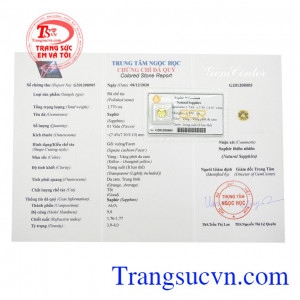 Saphir vàng ép vỉ sung túc có giấy kiểm định đá quý, giao hàng toàn quốc.