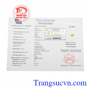 Saphir vàng ép vỉ tài lộc