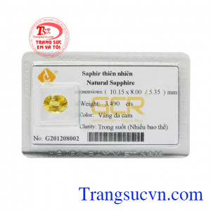 Saphir vàng ép vỉ thịnh vượng