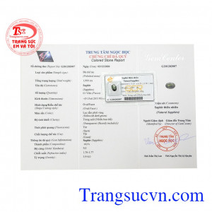 Viên saphir hợp mệnh có giấy kiểm định đá quý, giao hàng toàn quốc.