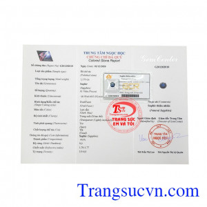 Viên saphir thiên nhiên quyền quý