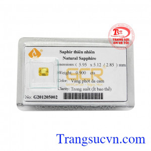 Viên saphir vàng ép vỉ