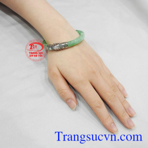 Vòng ngọc bọc vàng trắng đẹp