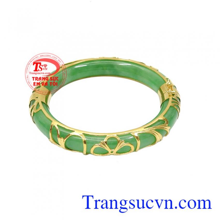 Vòng jadeite bọc vàng bình an