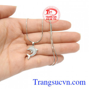 Bộ mặt dây vàng trắng cá heo thanh toán an toàn.