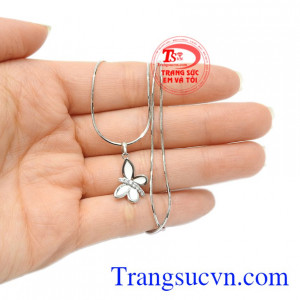 Bộ mặt dây vàng trắng hồ điệp