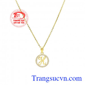 Bộ trang sức chữ H xinh xắn sản xuất từ vàng tây 10k bền đẹp, bảo hành uy tín, giao hàng toàn quốc. 