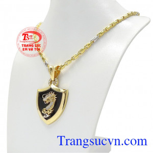 Sản phẩm chế tác từ vàng tây 10k bền đẹp. Bộ trang sức nam khiên rồng