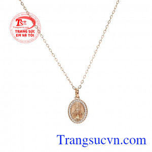 Bộ trang sức vàng hồng Đức mẹ đẹp nhận đặt chế tác theo yêu cầu. 