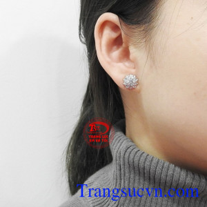 Hoa tai nữ bạc xinh xắn