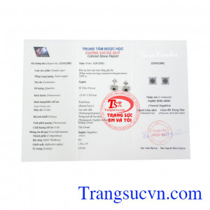 Hoa tai sapphire ấn tượng có giấy kiểm định đá quý uy tín.