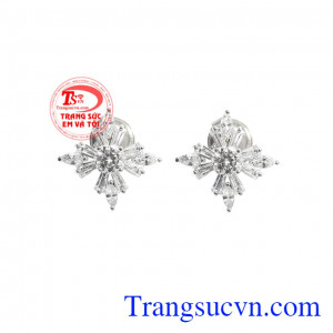 Hoa tai vàng trắng tỏa sáng