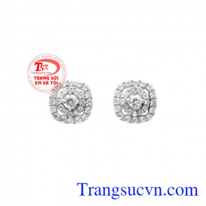Hoa tai vàng trắng xinh đẹp