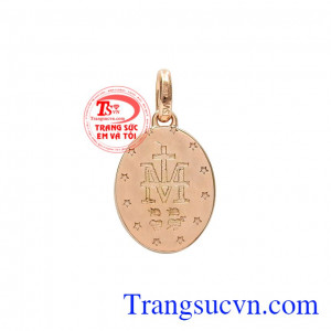 Mặt dây vàng hồng Đức mẹ đẹp và tinh tế. 