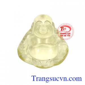 Mặt phật Di Lặc thạch anh vàng