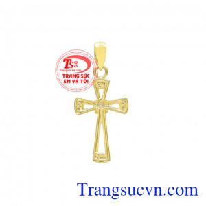 Mặt thập tự giá vàng đẹp được chế tác từ vàng tây 10k. 