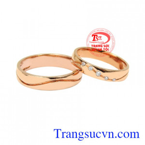 Nhẫn cưới vàng hồng chung thủy