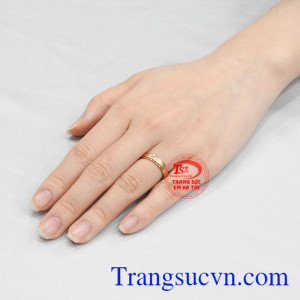 Nhẫn cưới vàng hồng mặn nồng