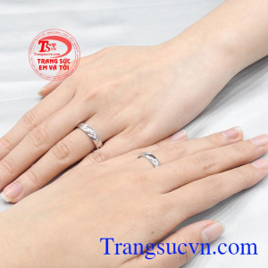 Nhẫn cưới vàng trắng viên mãn