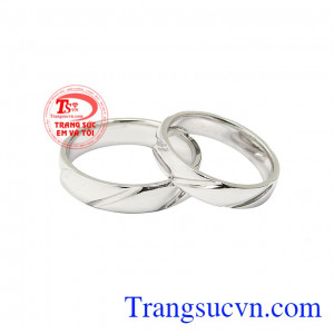 Nhẫn cưới vàng trắng viên mãn