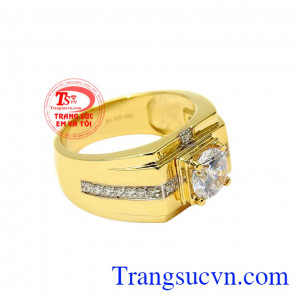 Sản phẩm mang phong cách tối giản, nam tính và hợp xu hướng. Nhẫn nam phong độ vàng tây
